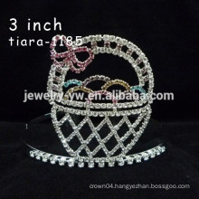 fashion metal silver plated crystal basket headband